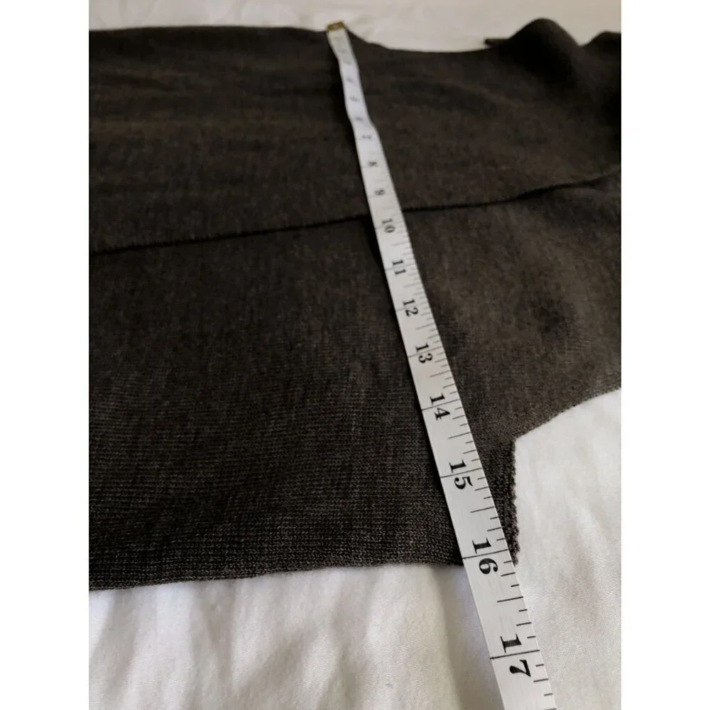 St. Tropez Women's Sleeveless Duster Cardigan S Brown Merino Wool Blend Coastal